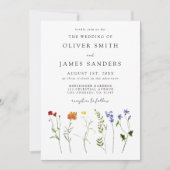 Wildblume Gay QR Code Foto Hochzeit Einladung (Vorderseite)