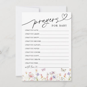 Wildblume Gebete und Wünsche für Kinderkarte Einladung