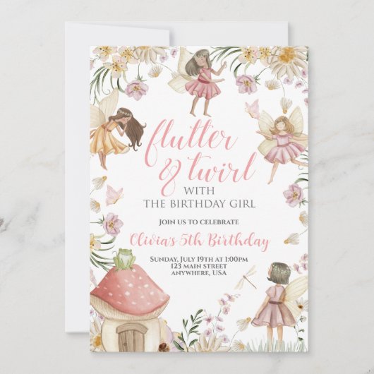 Wildblume Geburtstag Einladung (Vorderseite)