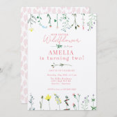 Wildblume Geburtstag Einladung (Vorne/Hinten)