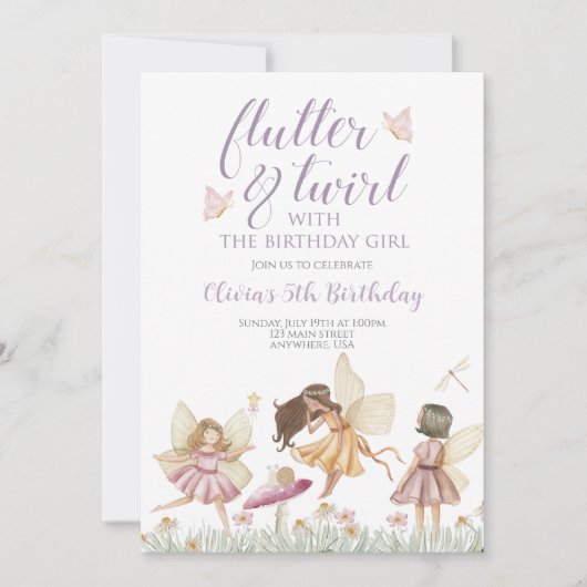 Wildblume Geburtstag Einladung (Vorderseite)