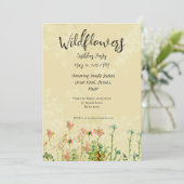 Wildblume Geburtstag Einladung Antikes Hintergrund (Stehend Vorderseite)