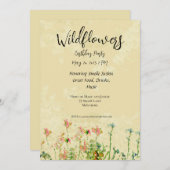 Wildblume Geburtstag Einladung Antikes Hintergrund (Vorne/Hinten)