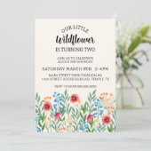Wildblume Geburtstag Einladung herunterladen (Stehend Vorderseite)