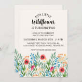 Wildblume Geburtstag Einladung herunterladen (Vorne/Hinten)