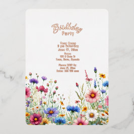 Wildblume Geburtstag Folieneinladung