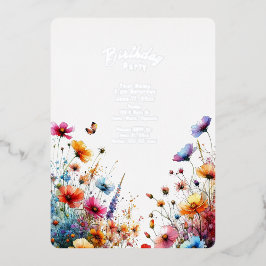 Wildblume Geburtstag Folieneinladung