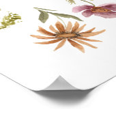 Wildblume Geburtstag oder Babydusche Begrüßungszei Poster (Ecke)