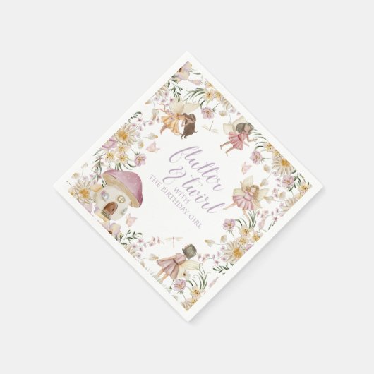 Wildblume Geburtstag Serviette (Ecke)