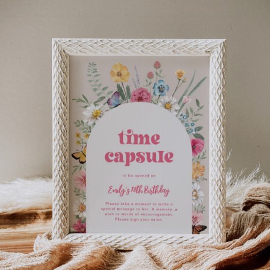 Wildblume Geburtstag Zeitkapsel Zeichen