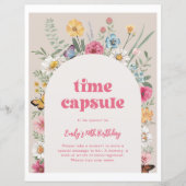 Wildblume Geburtstag Zeitkapsel Zeichen (Vorderseite)