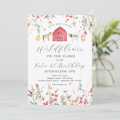 Wildblume Geburtstagseinladung Einladung (Stehend Vorderseite)