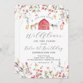 Wildblume Geburtstagseinladung Einladung (Vorne/Hinten)
