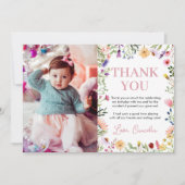 Wildblume Geburtstagsparty Danke Karte (Vorderseite)