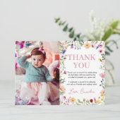 Wildblume Geburtstagsparty Danke Karte (Stehend Vorderseite)