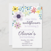 Wildblume Geburtstagsparty Einladung (Vorderseite)