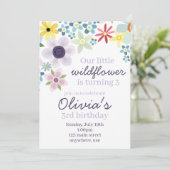 Wildblume Geburtstagsparty Einladung (Stehend Vorderseite)