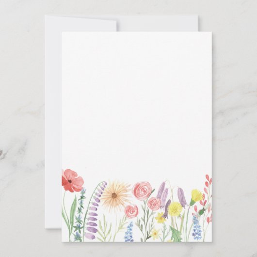 Wildblume Geburtstagsparty Einladung (Rückseite)