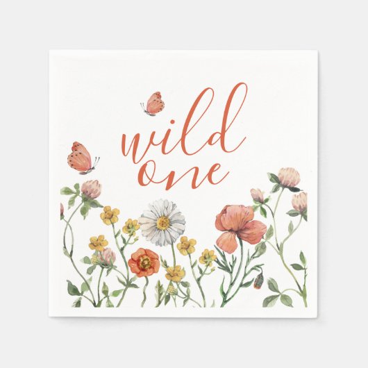 Wildblume Geburtstagsparty Serviette (Vorderseite)