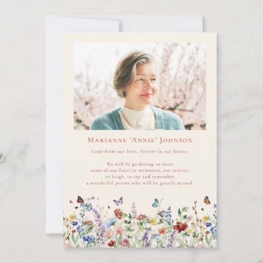 Wildblume-Gedenkfeier Einladung (Rückseite)