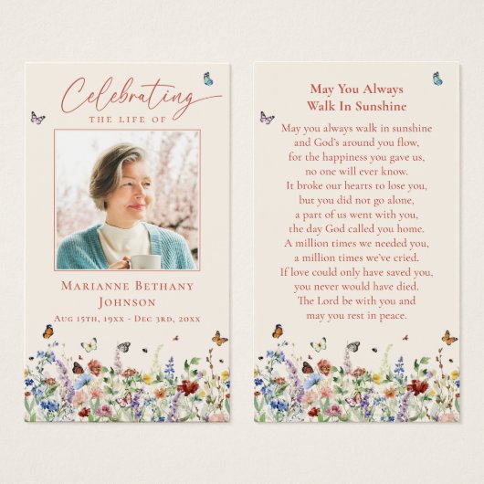 Wildblume Gedenkkarte (Vorne & Hinten)