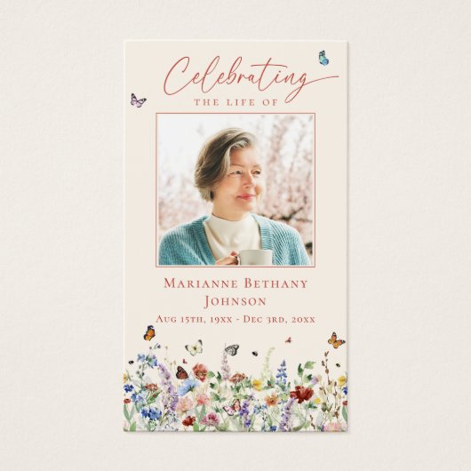 Wildblume Gedenkkarte (Vorderseite)