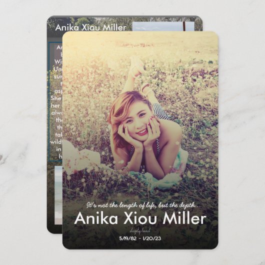 Wildblume-Gedenkkarte Feiertagskarte (Vorne/Hinten)