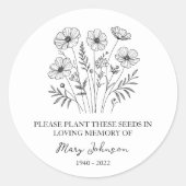 Wildblume-Gedenkpackung Runder Aufkleber (Vorderseite)