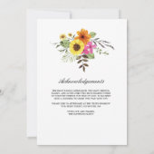 Wildblume-Gedenkprogramm Seiten 3 und 4 Einladung (Rückseite)