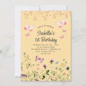 Wildblume Gelb 1. Geburtstag Einladung (Vorderseite)