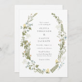 Wildblume Gelb und Blütenblumen Einladung (Vorne/Hinten)