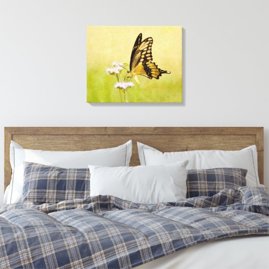 Wildblume Gelb und Schwarz Butterfly Art zu drucke (Insitu (Schlafzimmer))