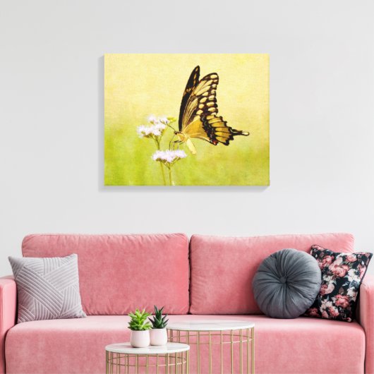 Wildblume Gelb und Schwarz Butterfly Art zu drucke (Insitu (Wohnzimmer))