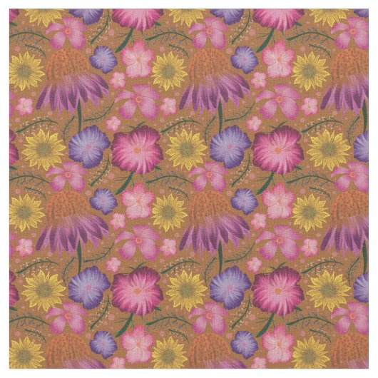 Wildblume Gelbes Blumenmuster Stoff (Nahaufnahme)