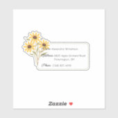 Wildblume Gepäckausweis Aufkleber (Blatt)