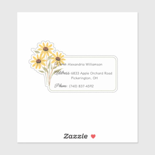 Wildblume Gepäckausweis Aufkleber (Blatt)