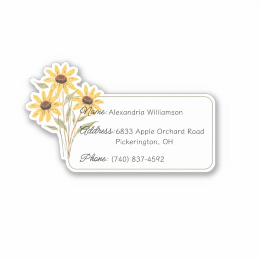 Wildblume Gepäckausweis Aufkleber (Vorderseite)