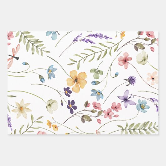 Wildblume Geschenkpapier Set (Vorderseite)
