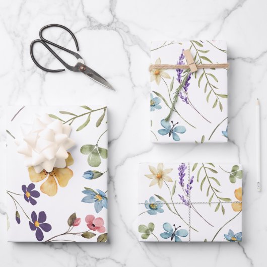 Wildblume Geschenkpapier Set (Vorderseite)
