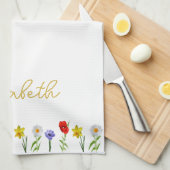 Wildblume Geschirrtuch (Viertel Falte)