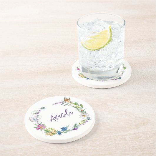 Wildblume Getränkeuntersetzer (Seite)