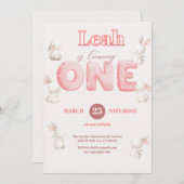 Wildblume Girl 1. Geburtstag Einladung (Vorne/Hinten)