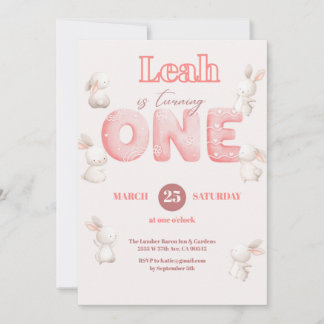 Wildblume Girl 1. Geburtstag Einladung