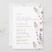 Wildblume Girl 1. Geburtstag Einladung (Vorderseite)