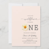 Wildblume Girl 1. Geburtstag Einladung (Vorderseite)