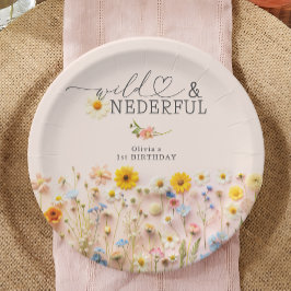 Wildblume Girl 1. Geburtstag Pappteller