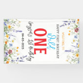 Wildblume Girl 1. Geburtstag Party Banner (Horizontal)