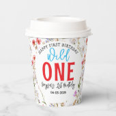 Wildblume Girl 1. Geburtstag Party Pappbecher (Rückseite)