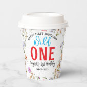 Wildblume Girl 1. Geburtstag Party Pappbecher (Vorderseite)