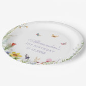 Wildblume Girl 1. Geburtstag Party Pappteller (Schrägansicht)